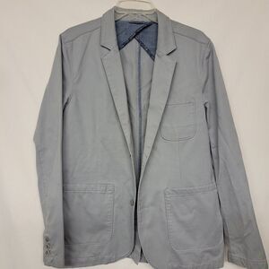 Life After Denim Size Medium Blazer  2 Button Suit Jacket Gray Cotton Shell